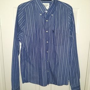 Abercrombie & Fitch Muscle Striped Long Sleeve Button Down Shirt Men's sz Large.